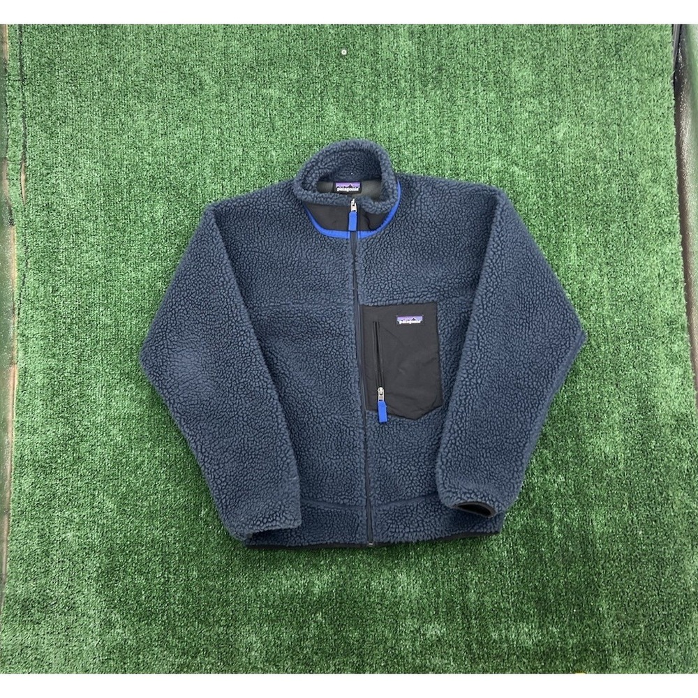 PATAGONIA Classic Retro-X Fleece Full Zip Men's Jacket Sz S - Navy Blue/Black